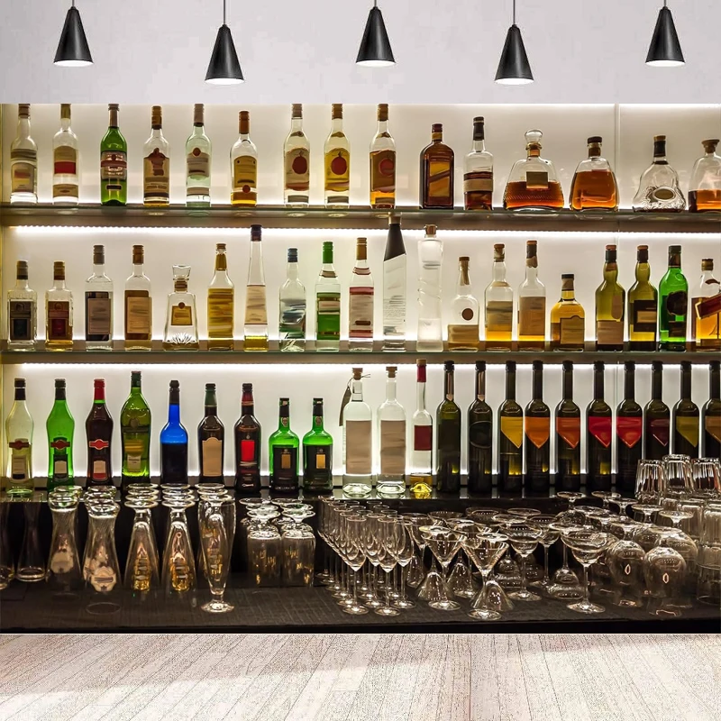 Luxury Bar Photography fondale per Champagne Red Wine shelters Glasses Pub Bar Whisky Theme Party Background Wall Banner Poster