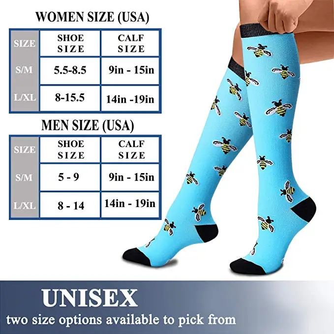 1 Pairs Quality Unisex Compression Stockings Cycling Socks Fit Medical Edema, Diabetes, Varicose Veins, Running Marathon Socks