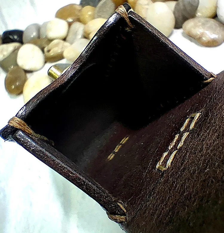 Blongk Leather Folding Glasses Box Belt Pack Cowhide Hand-made Foldable Glasses Case Small Waist Bag Men Women PD-ZD