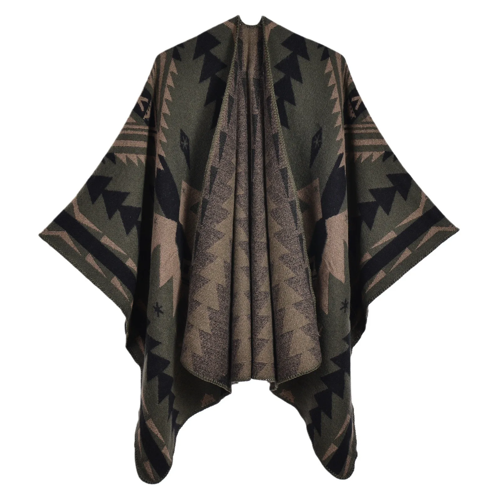 Men's Trendy Shoulder Shawl Air Conditioned Room Protective Blanket Outerwear Simple Style Faux Cashmere Warmth All Seasons
