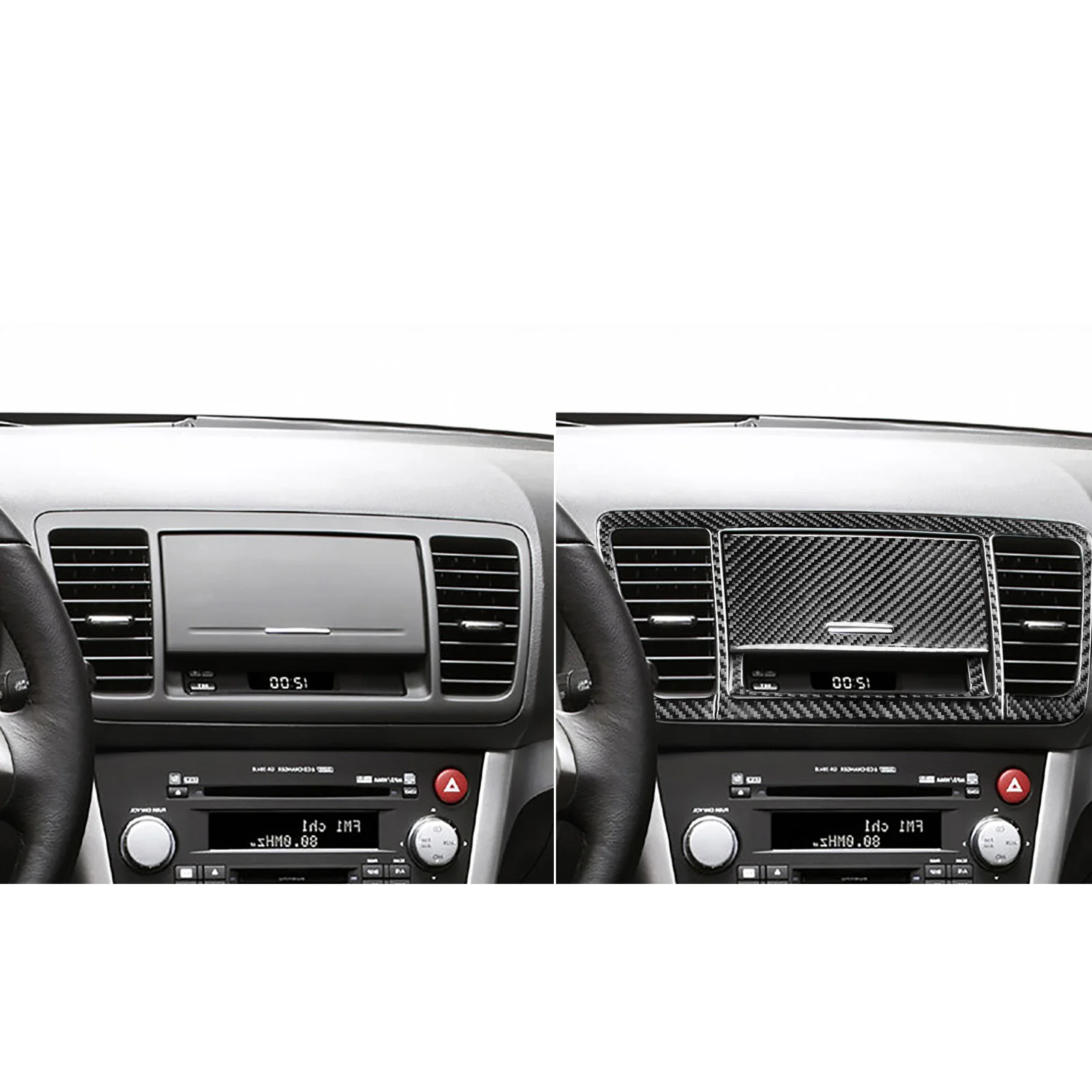 For Subaru Legacy Outback 2005-2009 Carbon Fiber Sticker Central Navigation Air Conditioning AC Outlet Trim Car Interior Sticker image 4