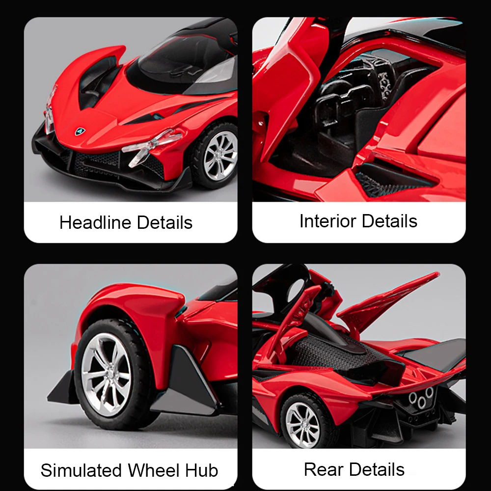 1:36 Scale Apollo EVO ของเล่น Miniature Cars Alloy Diecast AE86 ยานพาหนะประตูเปิดดึงกลับเสียงสําหรับของขวัญเด็ก