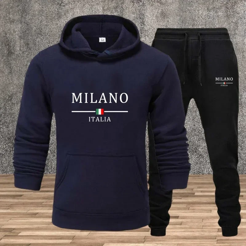 

The 2025 autumn new men's and women's fashion casual sportswear, outdoor fitness jogging hoodie, hoodie + long pants set