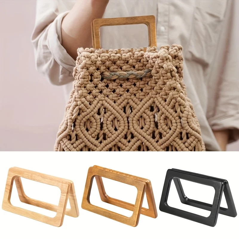 Elegant DIY Handbag & Wallet Handle - Sturdy Rectangular Grip for Crochet, macramé, or Store-bought Bags/Wallets-Compatible