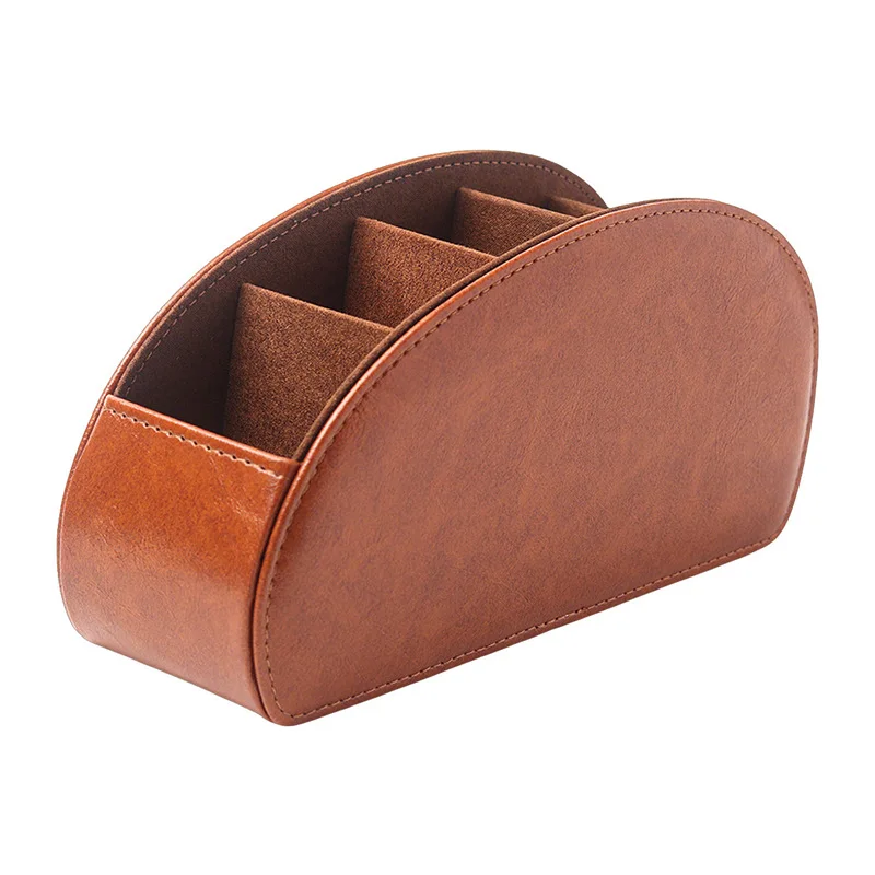 Leather Remote Control Storage Box: Multifunctional Living Room Desk Organizer and Bedside Table for Small Items
