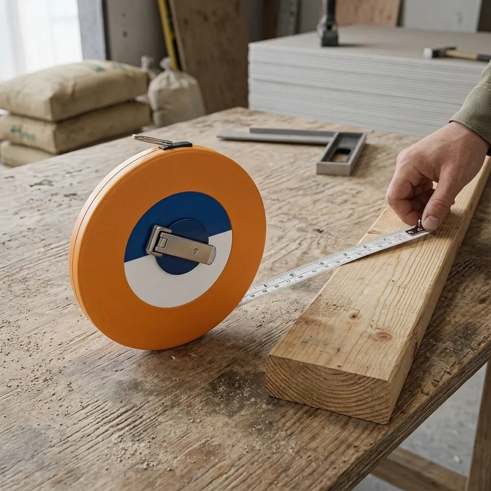20 30 50 100M Fiberglass Measuring Tape Red Waterproof Anti Slip Soft Ruler For Construction Surveying DIY Tools