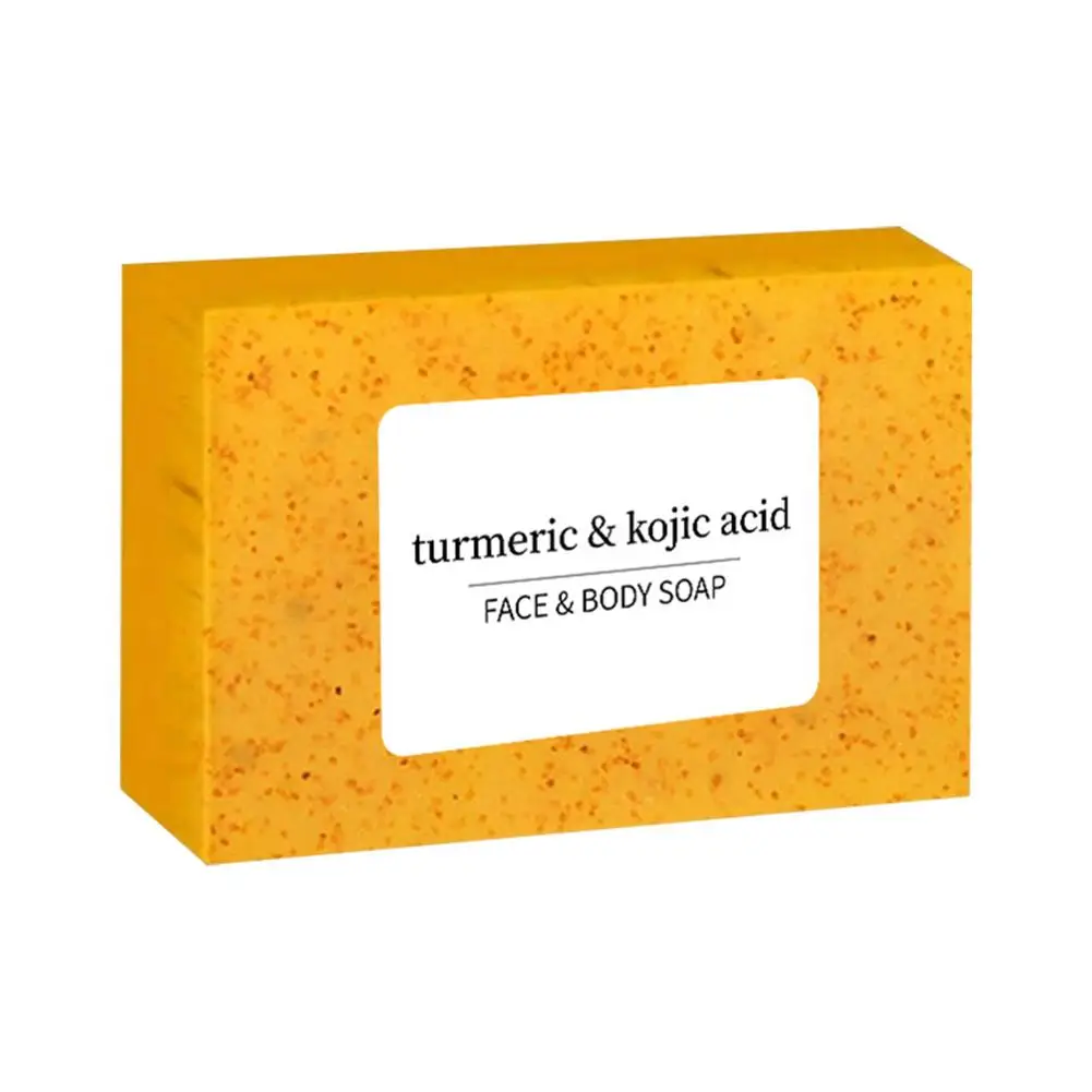 Natural Ginger Turmeric Kojic Acid Soap Handmade Lemon Essential Oil Bar For Shower And Facial Soap Body Care 1/3 Pcs