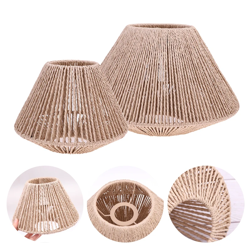 

1pc Straw Woven Vintage Lampshade Hanging Lamp Cover Rustic Lamp Shade For Home Hotel Restaurant Braided