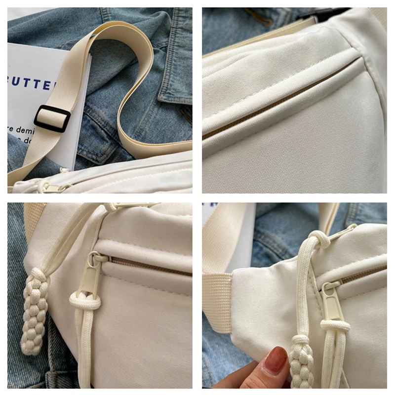 Tiptoegirls-Sac de poitrine en toile pour femme, sac de sport en tissu, sac messager, style universitaire rétro, sac multifonctionnel pour couple initié