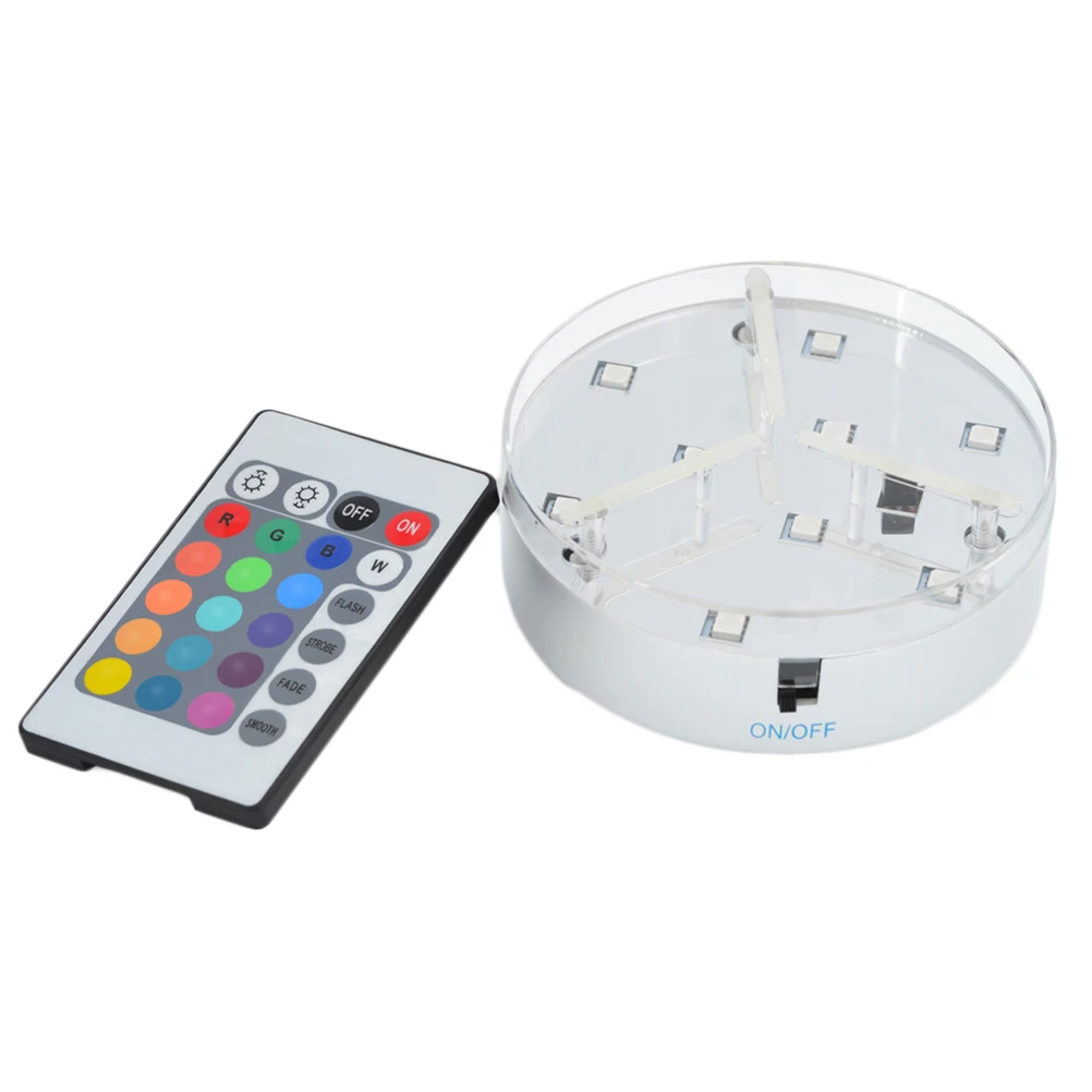 

Rgb Led Display Base 10Cm Color Changing Lighted Stand For Glass Art Crystals Vase Wine Goblet Holder No Round Base