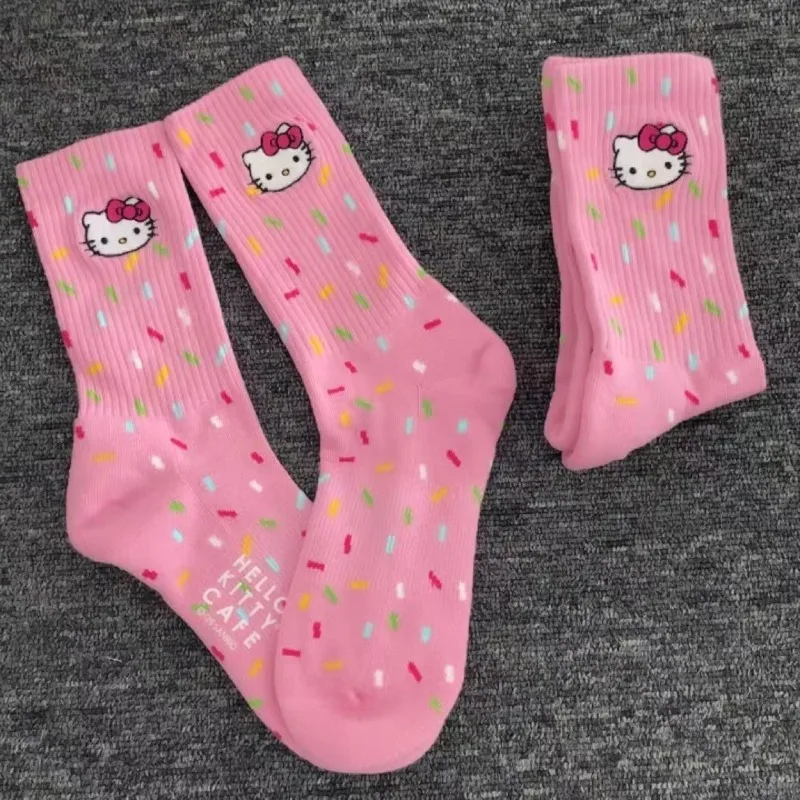 

5pcs Hello Kitty Kawaii Sanrio Anime Lovely Candy Socks Cute Cartoon Ins Fashion Stocking Girly Heart Gifts for Girls