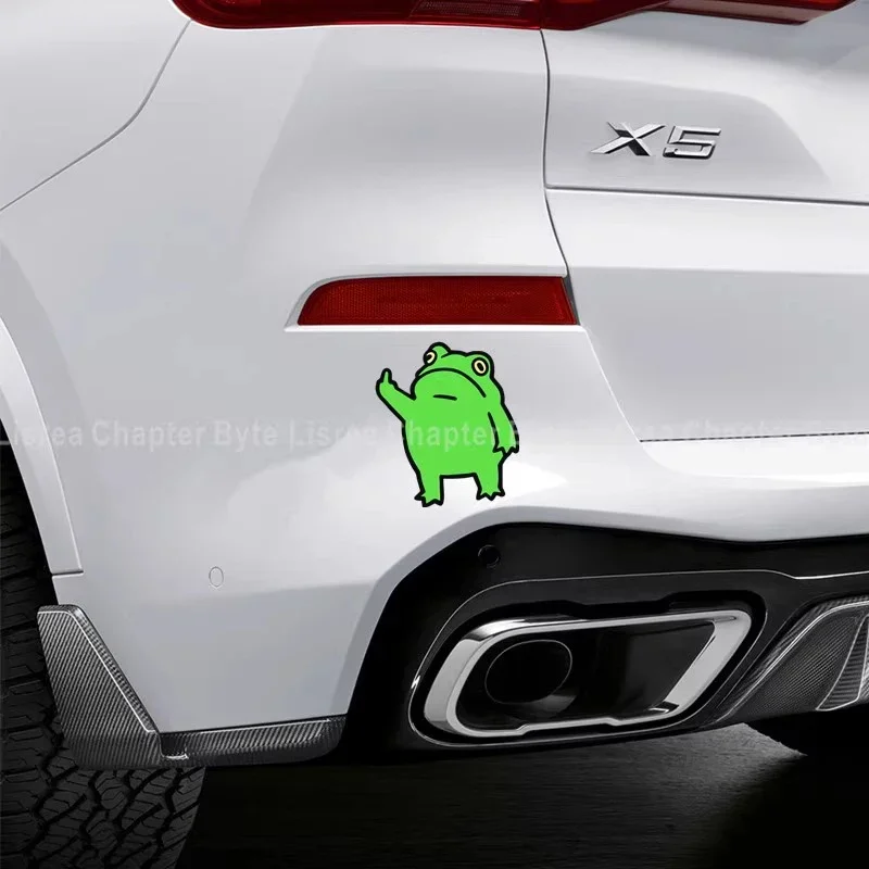 قطعتان من ملصقات الضفدع الخضراء المقاومة للماء لملحقات السيارة والدراجات النارية الإلكترونية #6