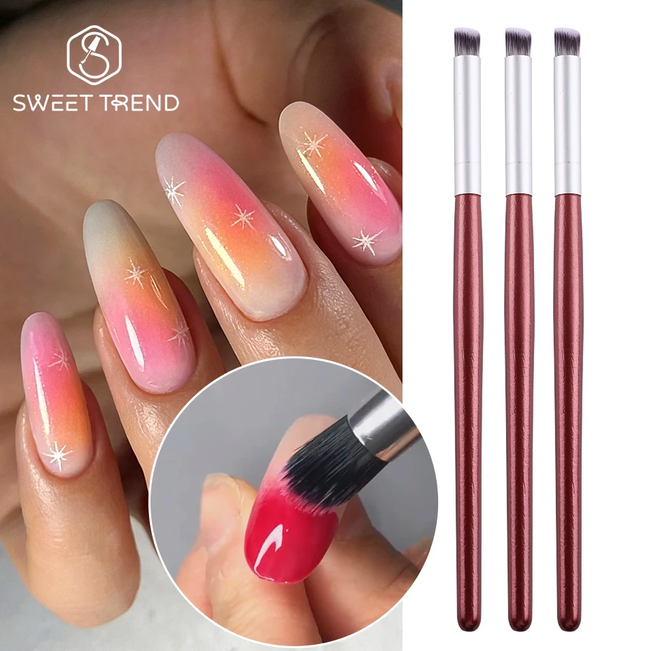 

Набор из 3 кистей для росписи ногтей с градиентным эффектом, скошенная круглая головка, мягкая щетина, для рисования и маникюра, DIY инструменты