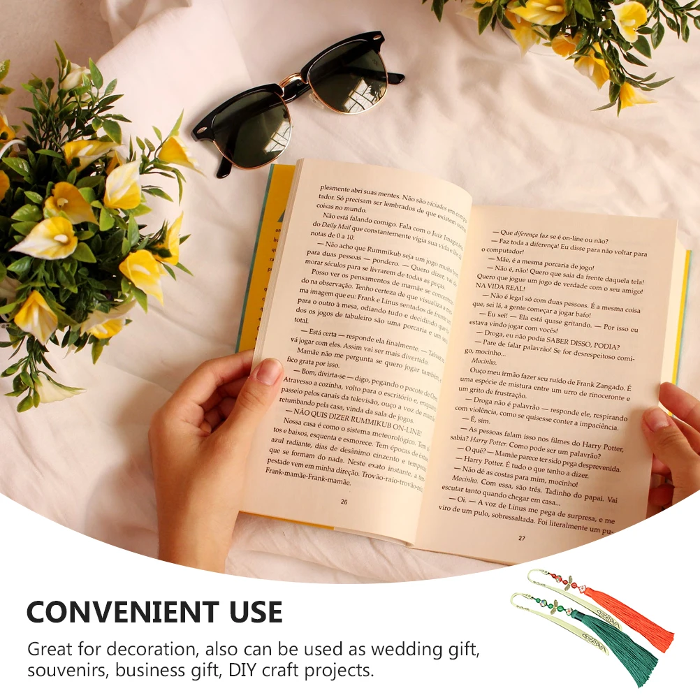 Penanda Buku Dekorasi Vintage Elemen Cina dengan Gaya Rumbai Penanda Buku Kreatif untuk Pelajar