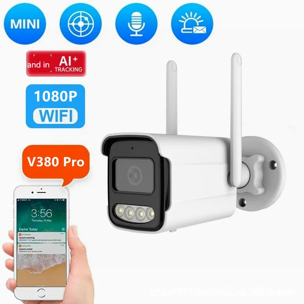 V380 Pro 1080P Wifi IP Security Camera Outdoor ColorVu Night Vision Wireless CCTV Smart Camera 2 Way Audio