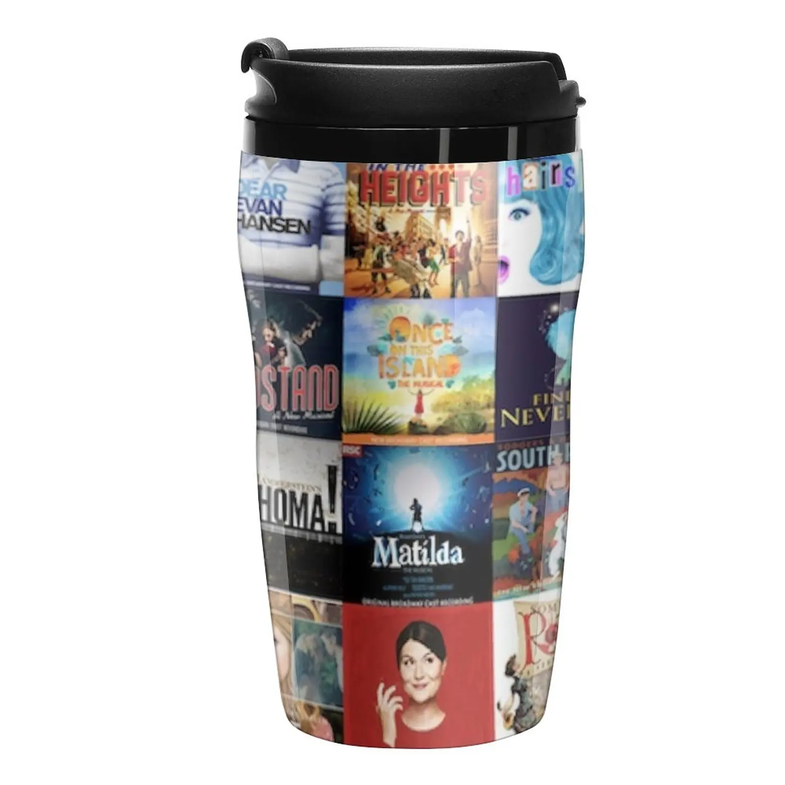 

New musicals collage Travel Coffee Mug Coffee And Tea Butterfly Cup