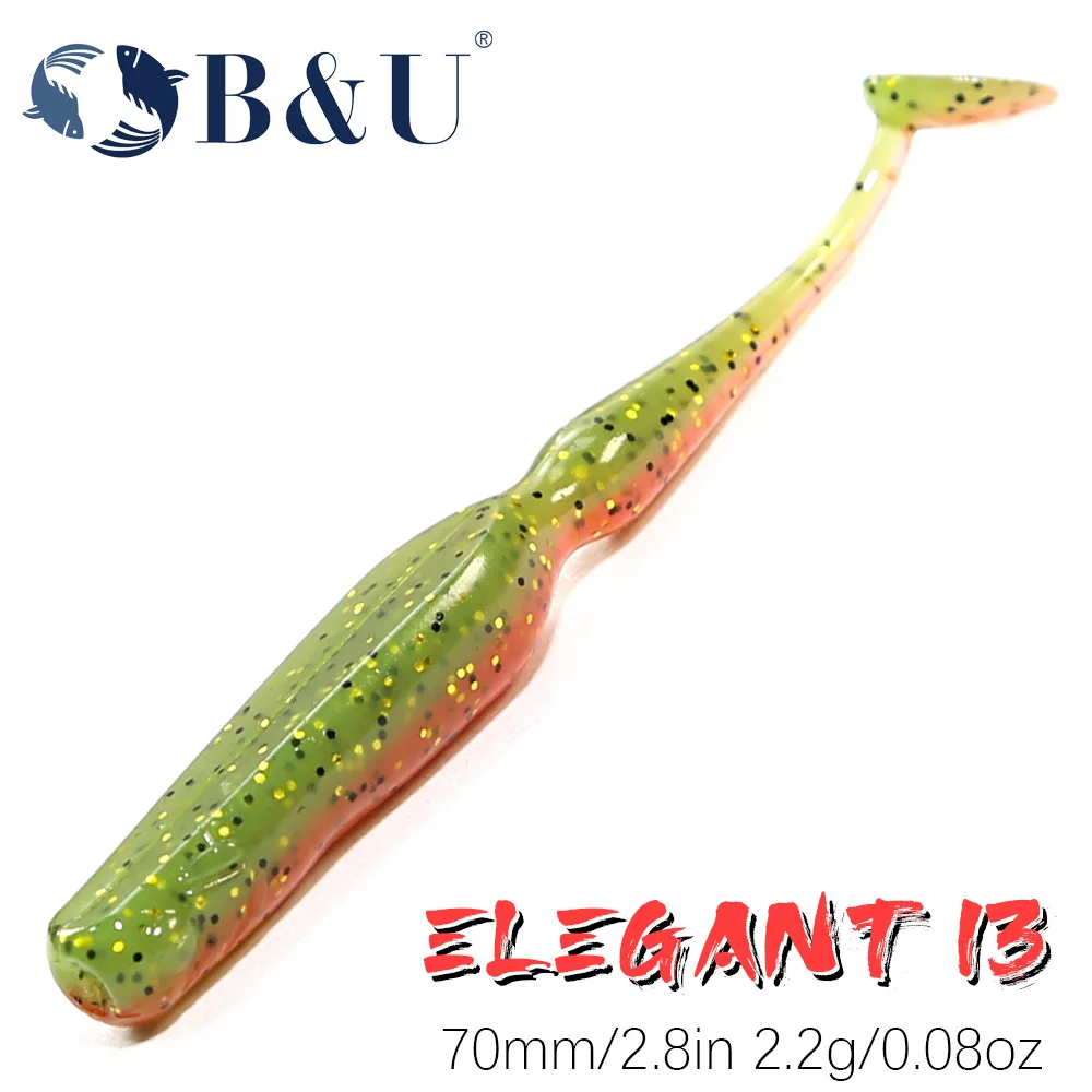 B&U 70mm Soft Bait Swimbait Lure for Pike Zander Snook Perch Fishing with JIG Head Rig - Flexible Bait Hoduller for Angling