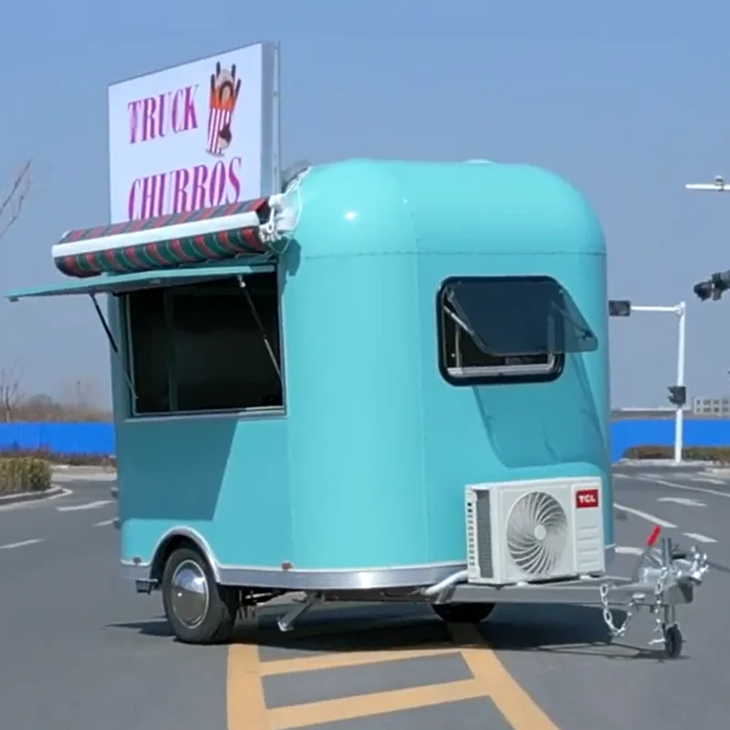 2023 Popular Fashion Airstream Coffee Cart For Sale Mobile Street Cart