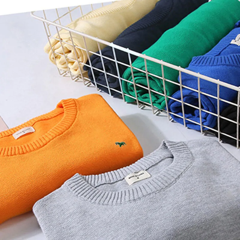 

100% Cotton O-Neck Sweaters Spring Autumn Casual Polos Jersey Men Solid Pullovers Long Sleeve Harmont Blaine Plus Size Sweater