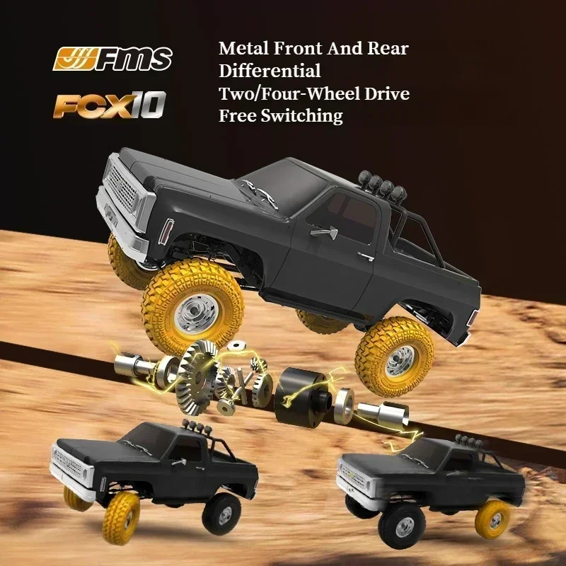 New FMS FCX10 Chevrolet K5 Rc Car 1/10 4WD Electric Off-Road Vehicle Model Door Axle Shift Differential Boys Birthday Gift