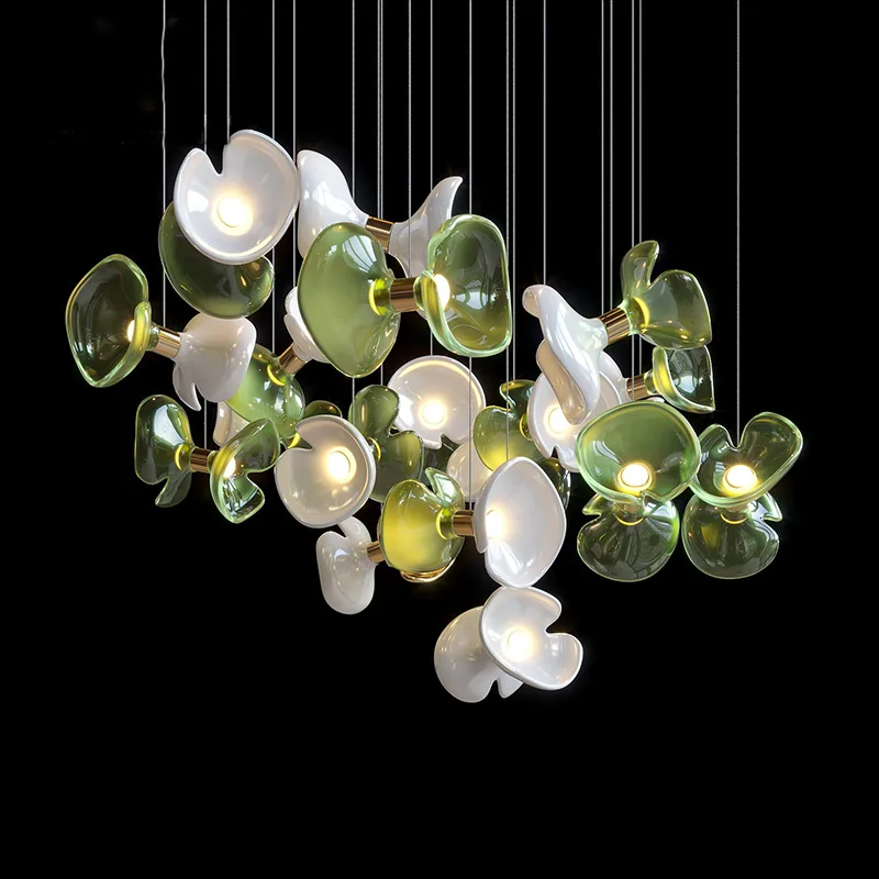 

Modern Red Dumbbell Glass Shade Lustre Chandelier, Custom Hardware Pendant Lamp for Living Room, Elegant Decor for Ceilings