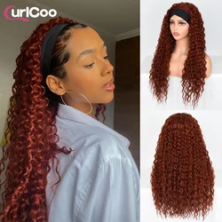 Synthetic Headband Wig Highlight Wigs Long Ombre Blonde Curly Wigs for Black Women Daily Party Cosplay Wig Heat Resistant Fiber