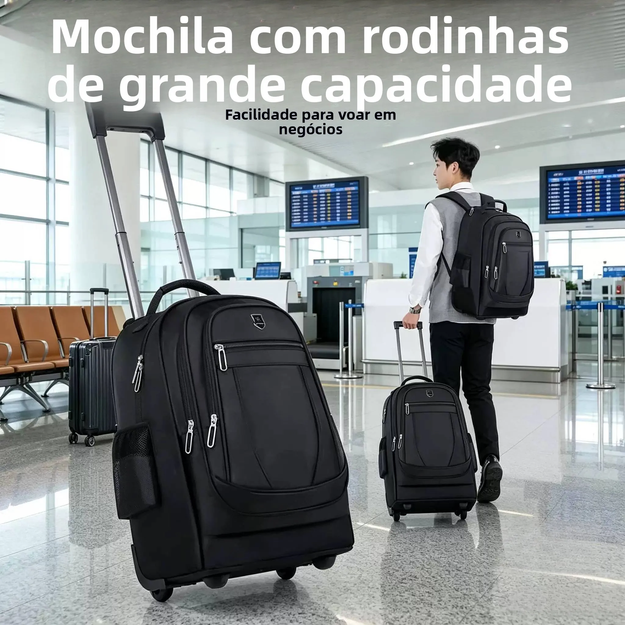 large-capacity-multi-compartment-travel-business-trip-check-in-bag-multi-function-storage-backpack-with-pull-rod-for-commuting