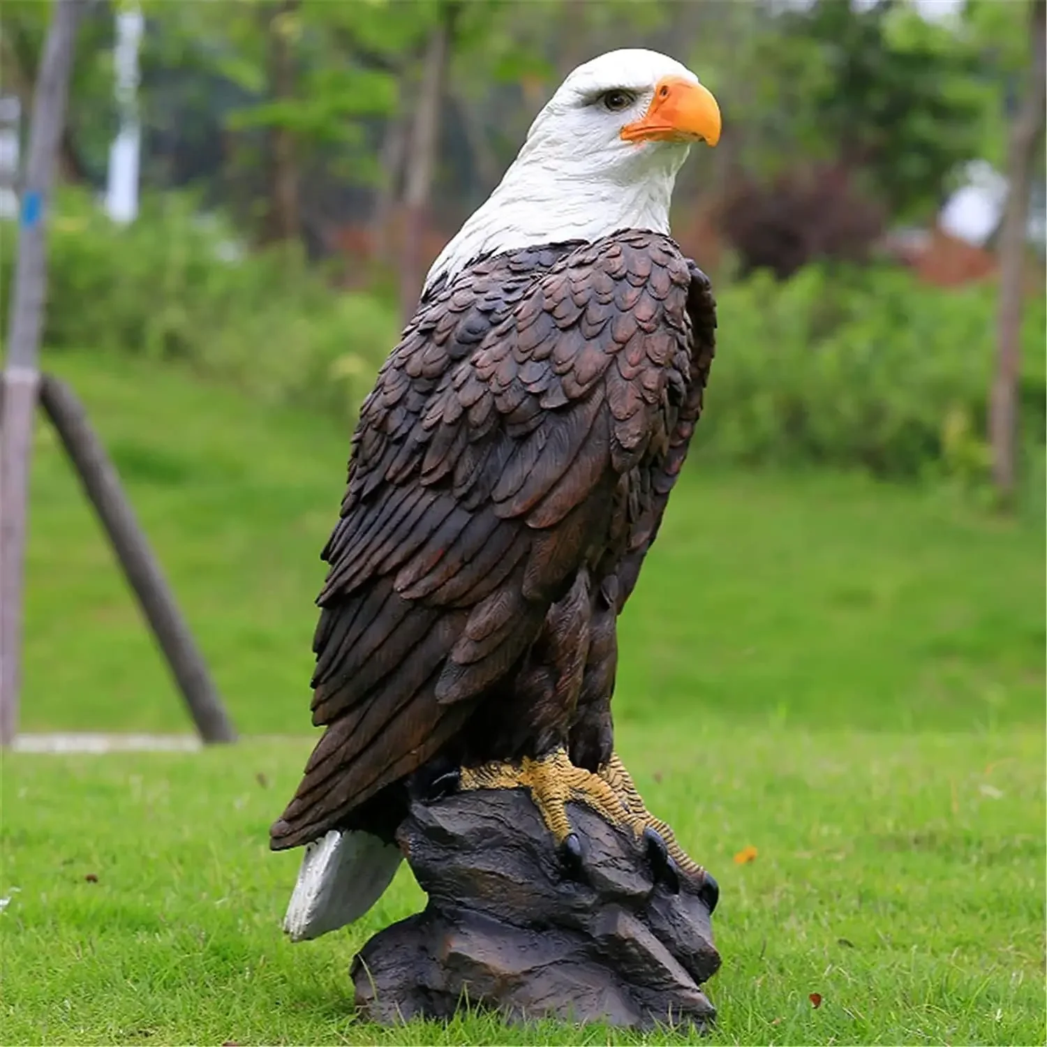 Garden and Yard Statue-Flight of Freedom American Bald Eagle Hanging Bird Statue Hand-Painted Eagle Decor-Bald Eagle Statue, Maj