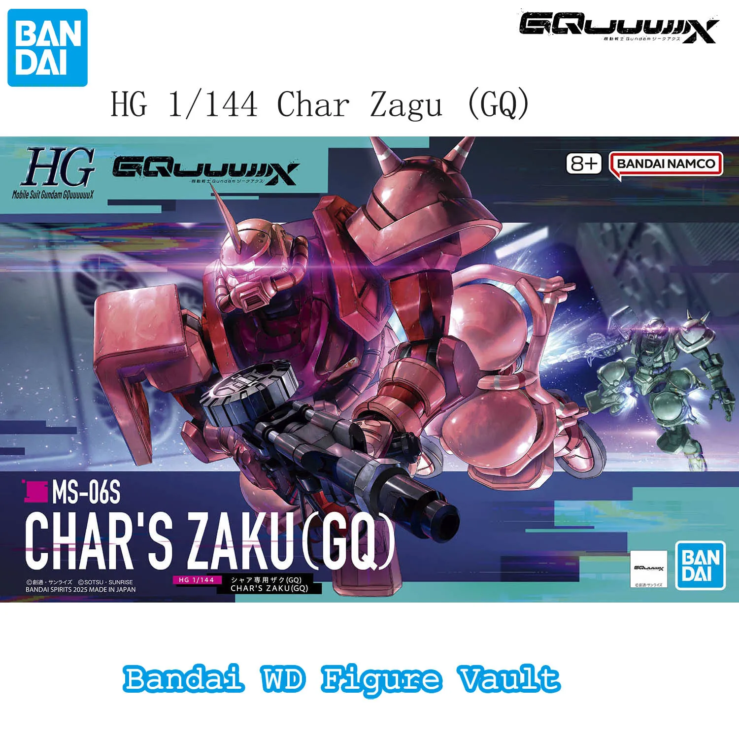 

Bandai Officially Licensed Mobile Suit Gundam GQuuuuuuX HG 1/144 MS-06S Char Zagu (GQ) Figures Model Genuine Boxed Toy Gift