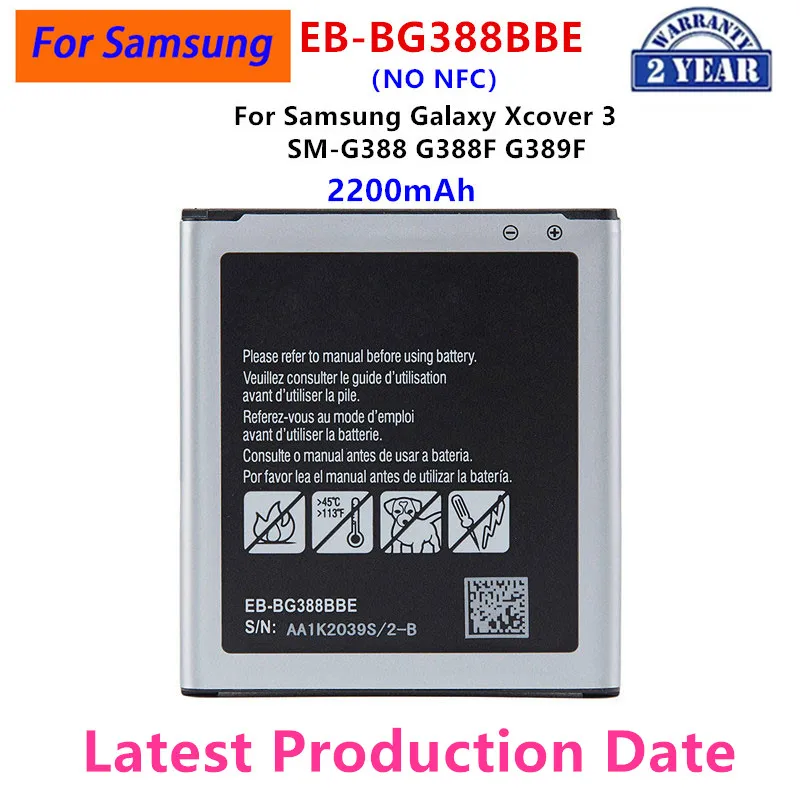 

Brand New EB-BG388BBE Replacement 2200mAh Battery For Samsung Galaxy Xcover 3 SM-G388 G388F G389F Batteries NO NFC