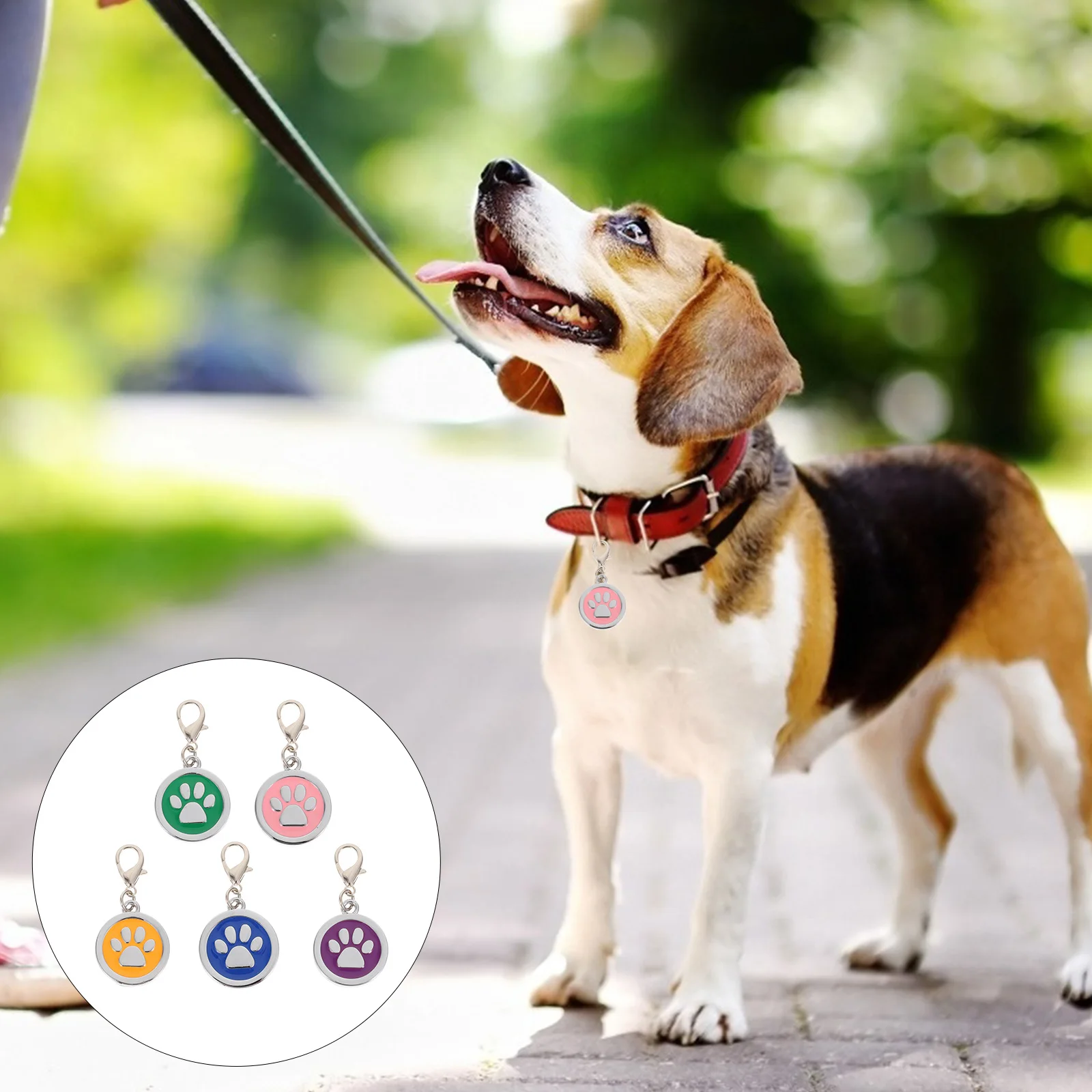 

5Pcs Pet Tag Pendant Durable Zinc Alloy Dog Cat Necklace Bracelet Unique -Catching Fashionable Charm