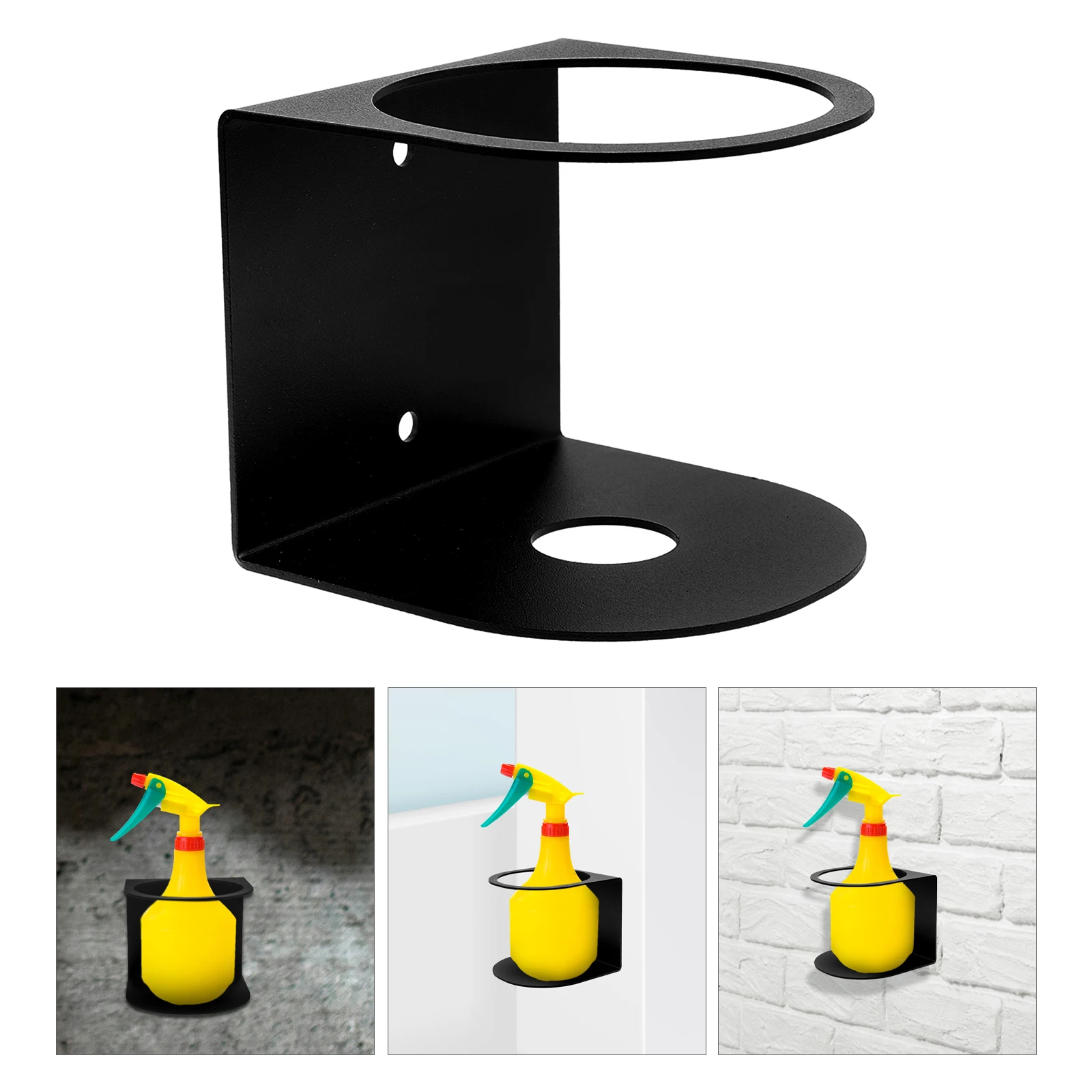 

Spray Bottle Holder Wall Mount Heavy-Duty Single Hole Storage Rack Garage Workspace Organizer Stainless Steel Spray Bottle Wall