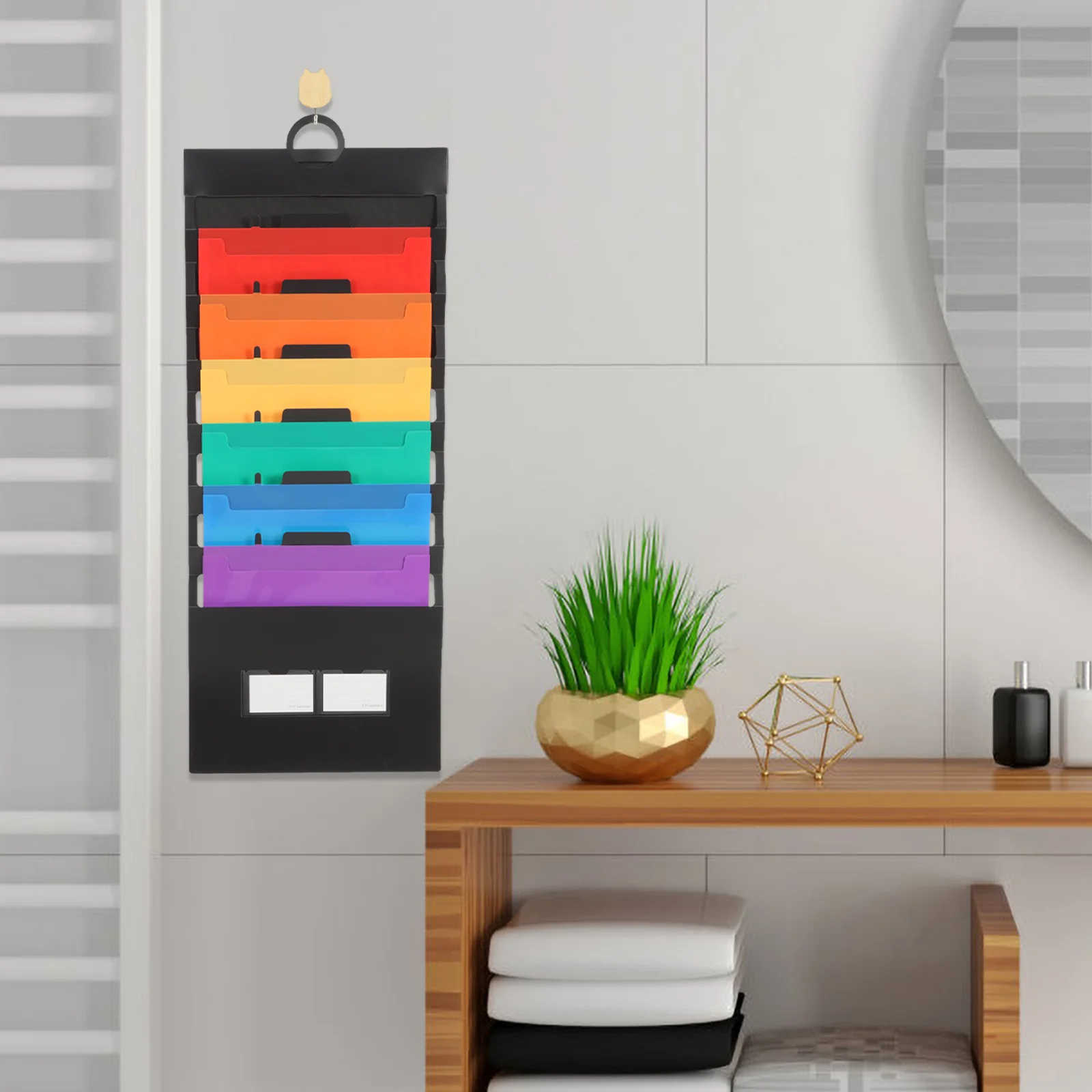 Cascading Wall แฟ้มเก็บโฟลเดอร์สํานักงานผู้ถือ Rainbow Accordion กระเป๋าโฟลเดอร์ขยาย Multi-Layer เอกสารคอนเทนเนอร์ PP