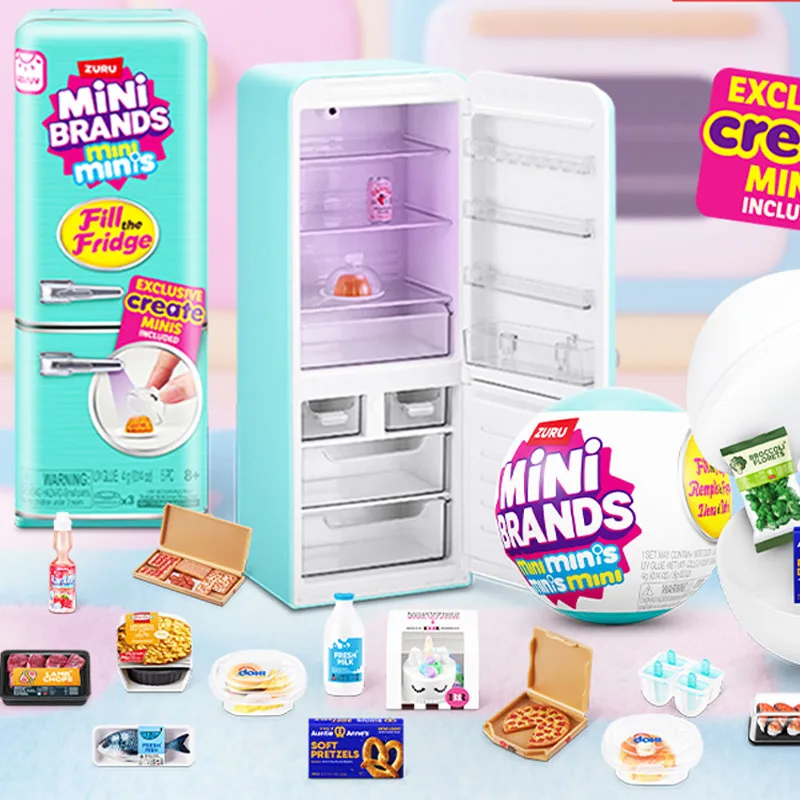 Zuru Mini nevera caja ciega Mini marcas cajas misteriosas modelo de moda para juegos de rol hogar refrigerador en miniatura juego coleccionable juguete