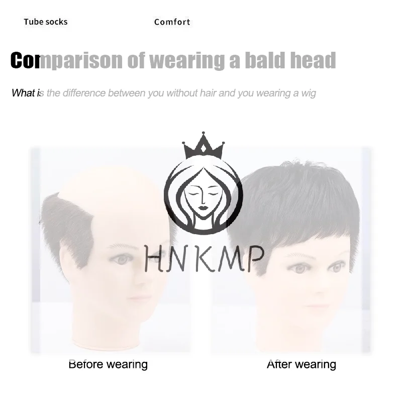 Men's Fashion Synthetic Fiber Wig Short Hair Sales On Top Of The Hair Block To Cover White Hair Mediterranean Bald Hair Patch