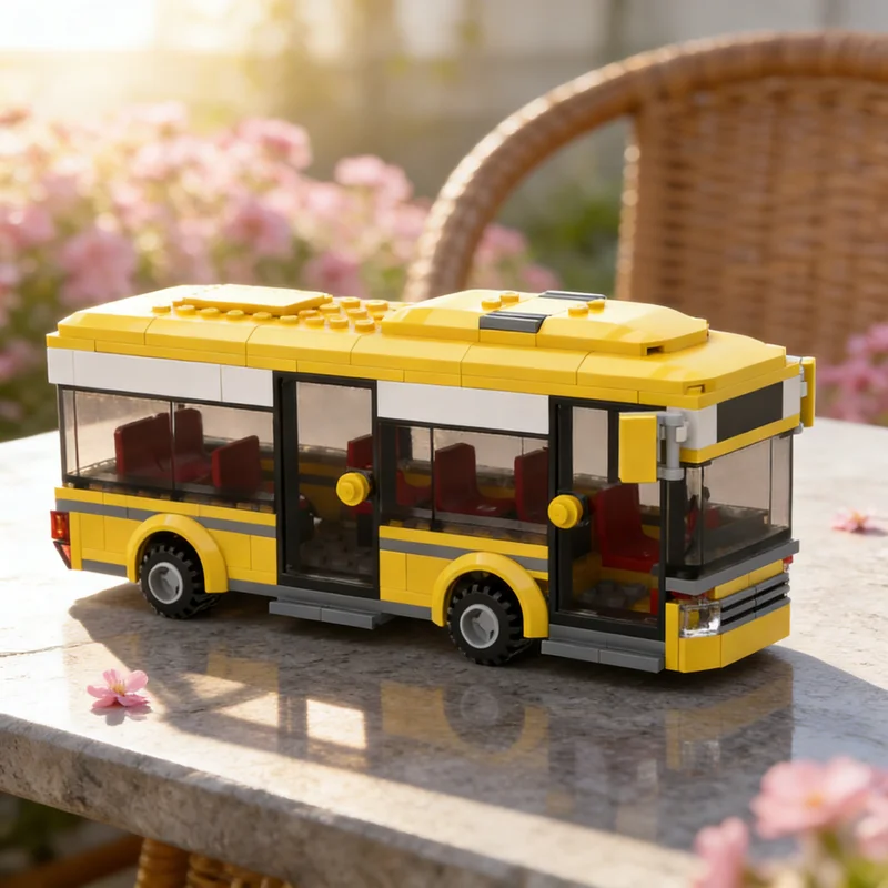 182 Pezzi MOC Modellino di Tetto di Autobus, Modello di Traffico Urbano, Blocchi da Costruzione, Giocattoli Creativi Fai-da-Te, Idea Regalo di Natale, Educativo