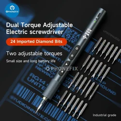 XZZ ES24 Dual Torque Adjustable Electric Precision Screwdriver Set Type-C Charging Powered Bit Driver Kit Electronics Repairs