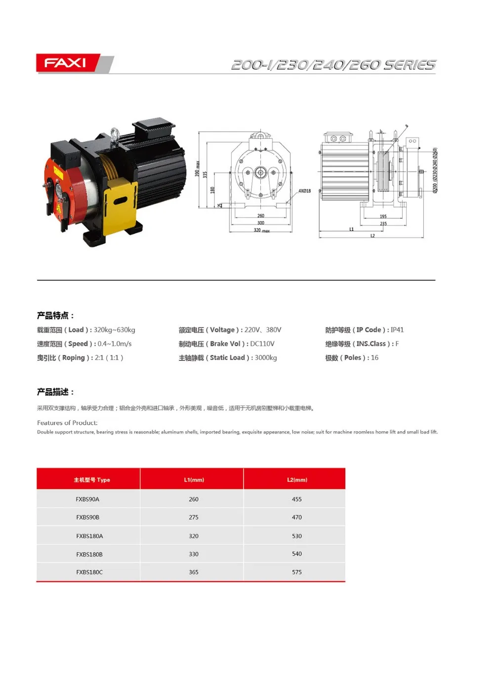 elevator parts, load 260kg-450kg 1.5kw gearless lift motor, counter weight calculation for elevator