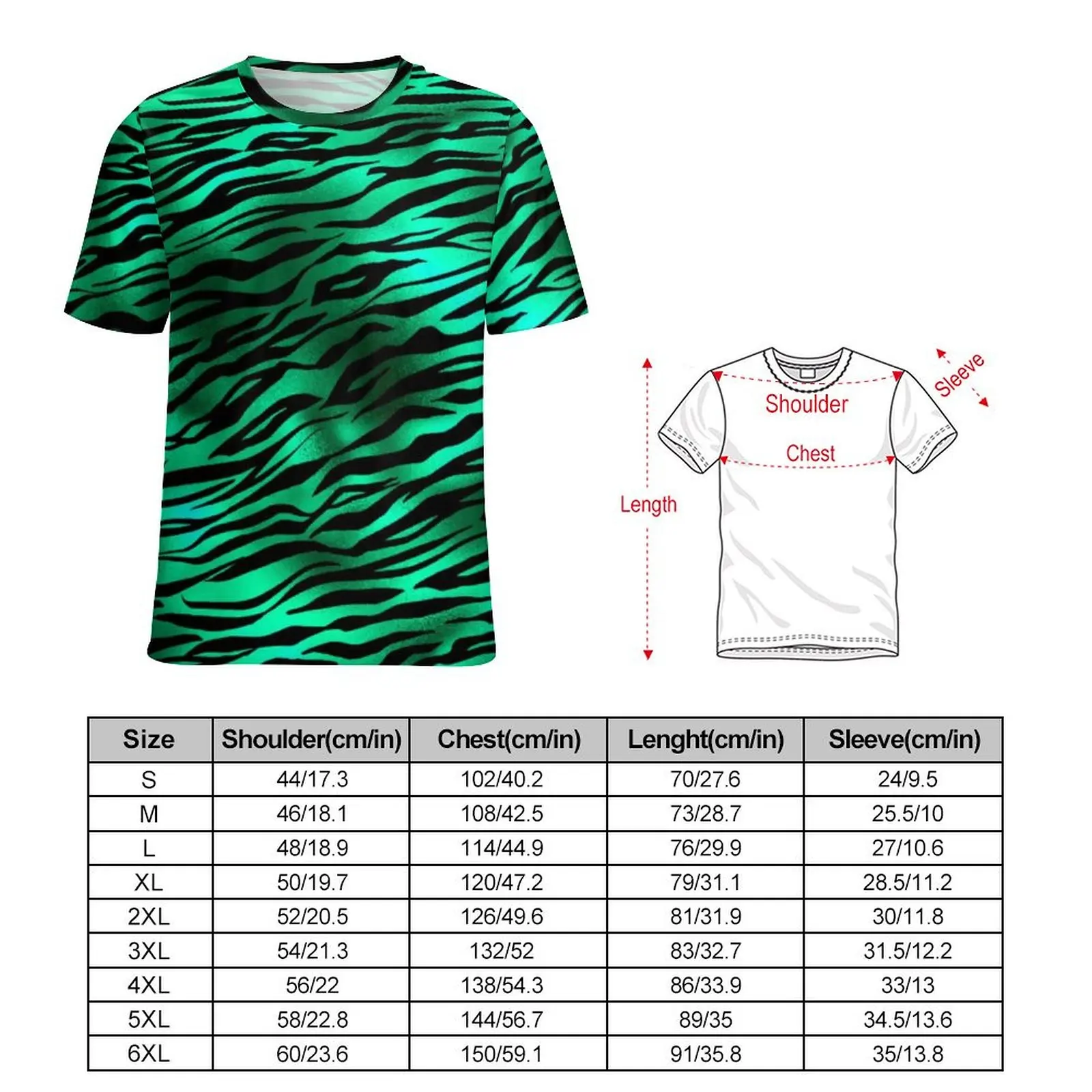 Green Leopard Print T-Shirt Emerald Gold Safari Design Harajuku T-Shirts Men Tshirt Original Short Sleeve Graphic Tees Plus Size