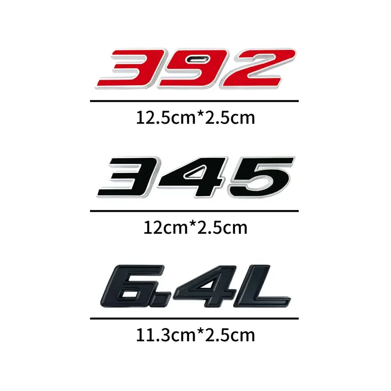 ملصق معدني ثلاثي الأبعاد للسيارة ، شعار ، ملصق جانبي للدرابزين ، ملصق ذيل المصد الخلفي ، تحدي شاحن Hemi ، 6.4L ، والي