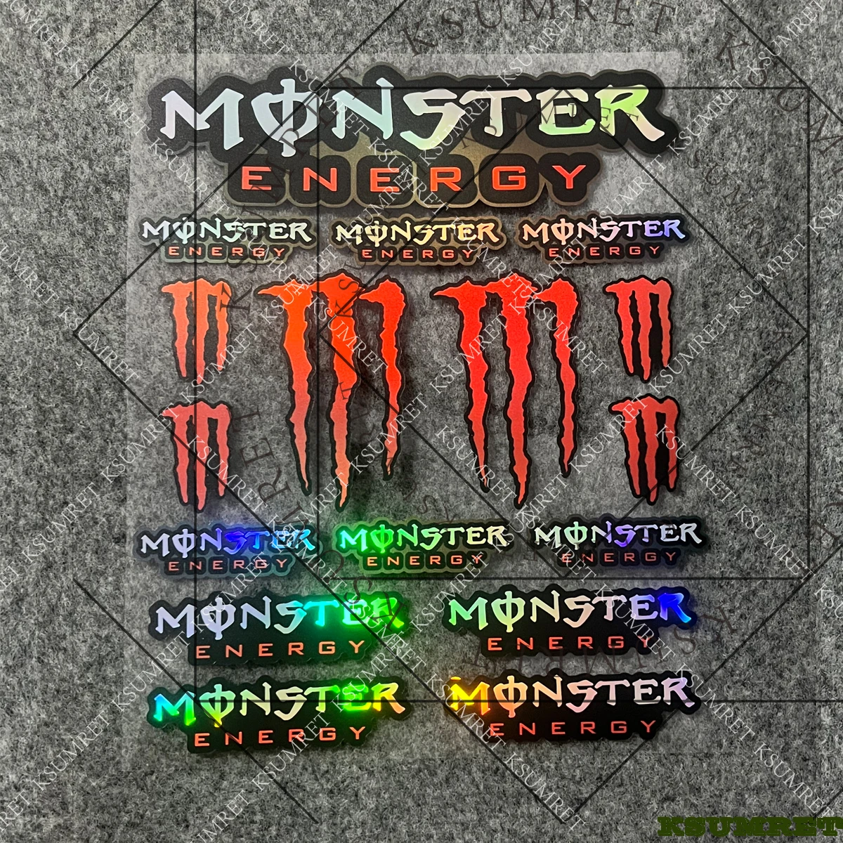 ملصق ليزر مونستر للطاقة ملصق شعار خزان خوذة الدراجة النارية