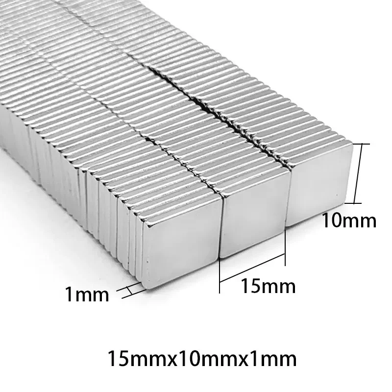 10/20/50/100/200PCS 15x10x1mm N35 Permanent NdFeB Magnet Rare Earth Neodymium Square Magnet Disc