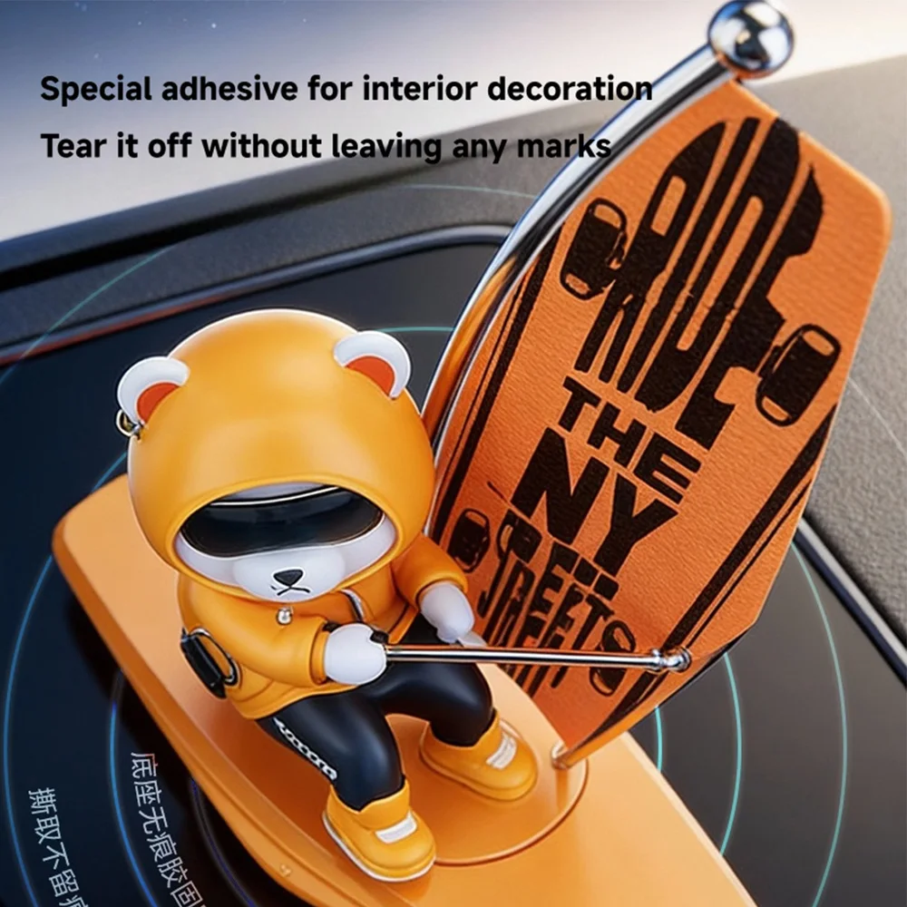 1pc Car-Mounted Rocking Surfing Bear Creative Ornament for Car Center Console Car Accessories - Image 5