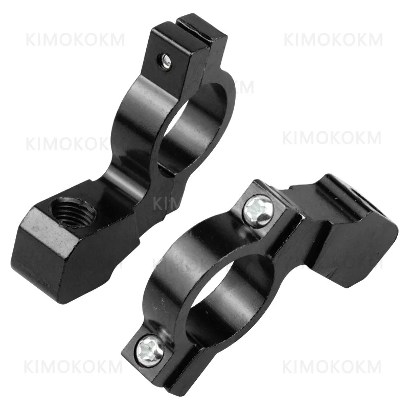 2 Pcs Universal Motorcycle Bike ATV Rear View Mirror Bracket Mount Adapter Holder Clamp Screw CNC Aluminum 22mm 7/8