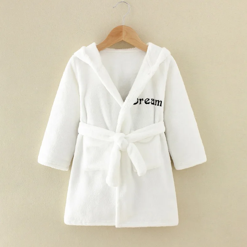2025 primavera, outono e inverno roupas infantis loungewear meninos e meninas roupões de banho pijamas flanela com capuz camisola interior