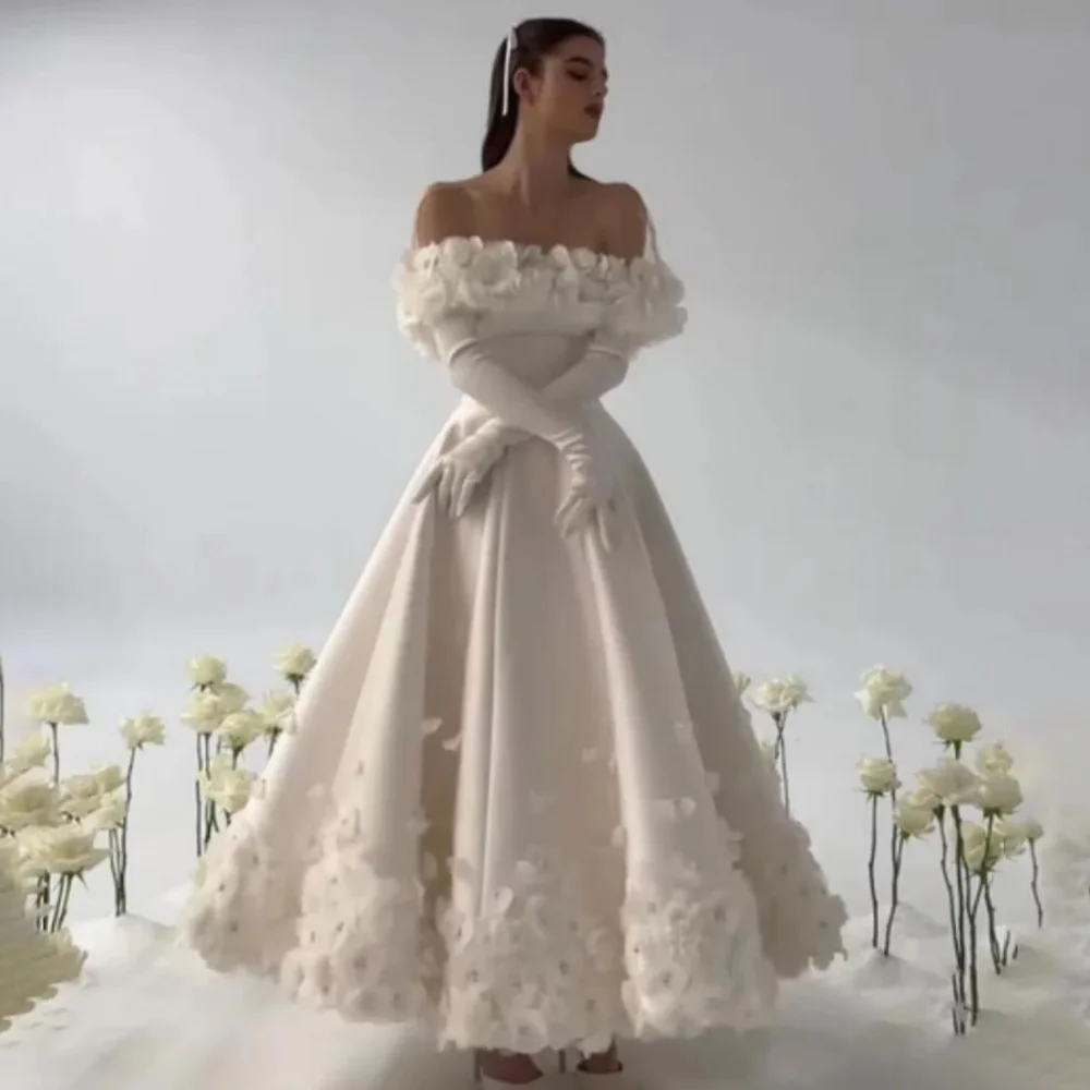 تخصيص ألف خط ثوب الزفاف الساحرة كشكش زهرة زين فستان الزفاف رائعة الحبيب فستان الزفاف Vestidos De Noiva