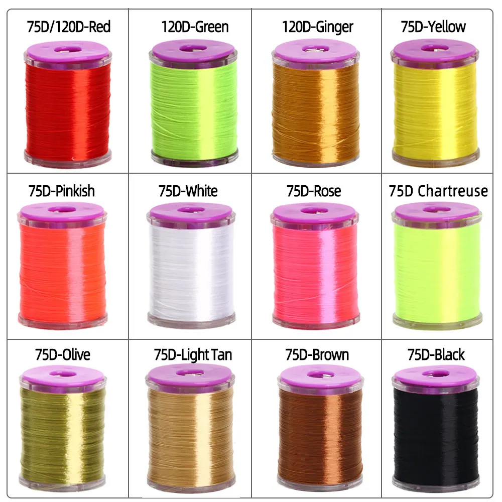 220Yards/Spool 75D High Tensile Fly Tying Thread Nylon High Light Line For Tying Dry Fly Nymphs Streamers Trout Fishing Lures