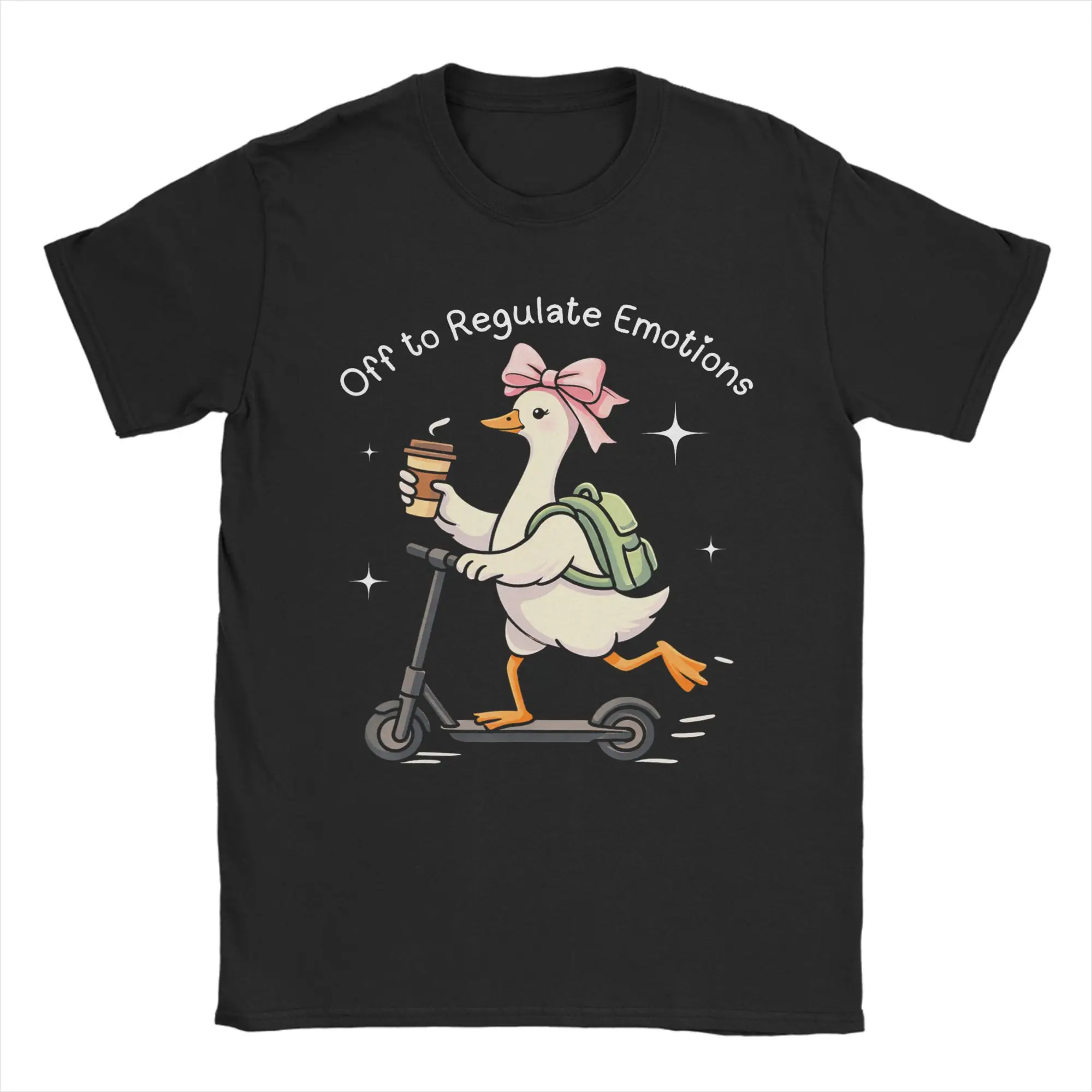 Funny Goose Off to Regulate Emotions Mental Health Counselor T-Shirts Men   Round Collar Short Sleeve T Shirt Gift Idea Clothes