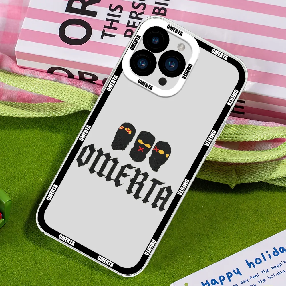 Omerta maes For iphone 11 12 13 14 15 16 Mini Plus Pro Max Transparent Shell