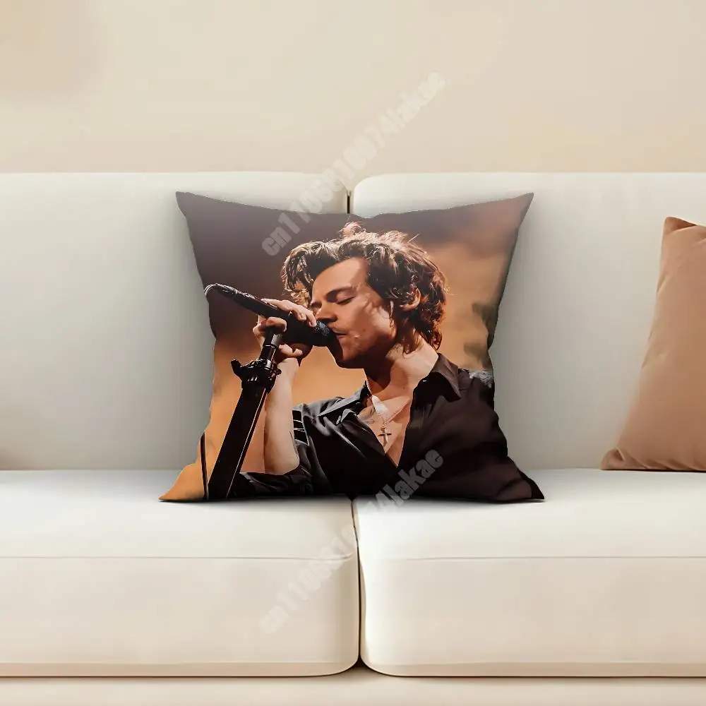 H-Harry S-Styles Kiss All The Time Disco Occasionally Sofa Couch Pillow Cover Cushion Case Cozy Bedroom Accent Studio Furnishing